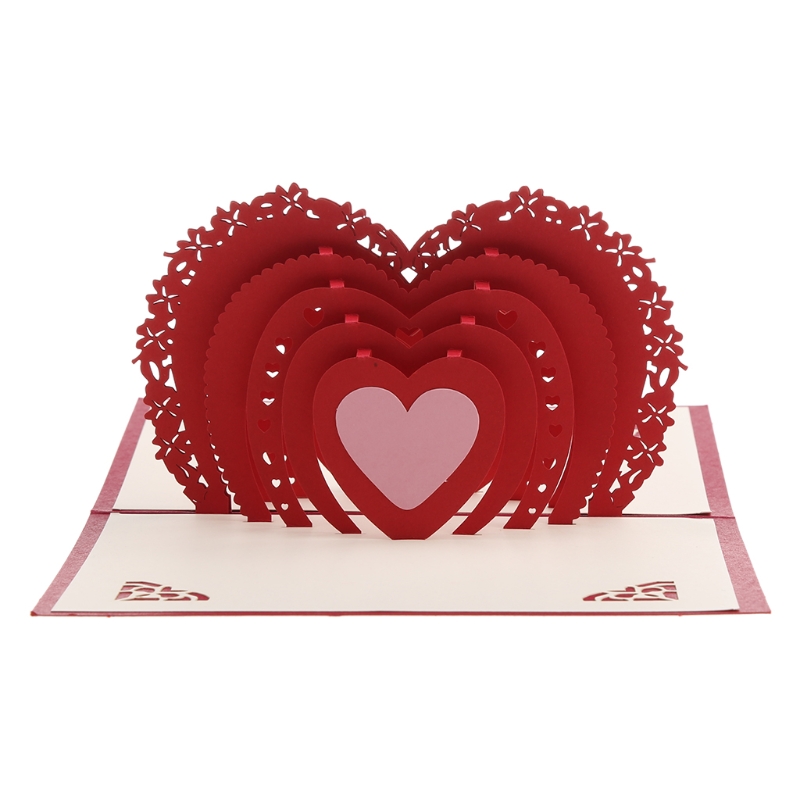 30 Styles 3D Pop Up Card Heart to Heart Anniversary Valentine Birthday Christmas Express love Valentine's Day 3D Greeting Card