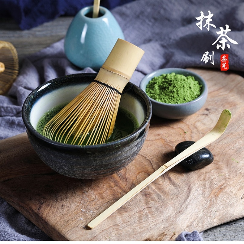 Japanese Ceremony Bamboo Whisk Traditional Scoop & Tea Spoon Green Tea Chasen Brush Kitchen Tools Green Tea Sets Accessories