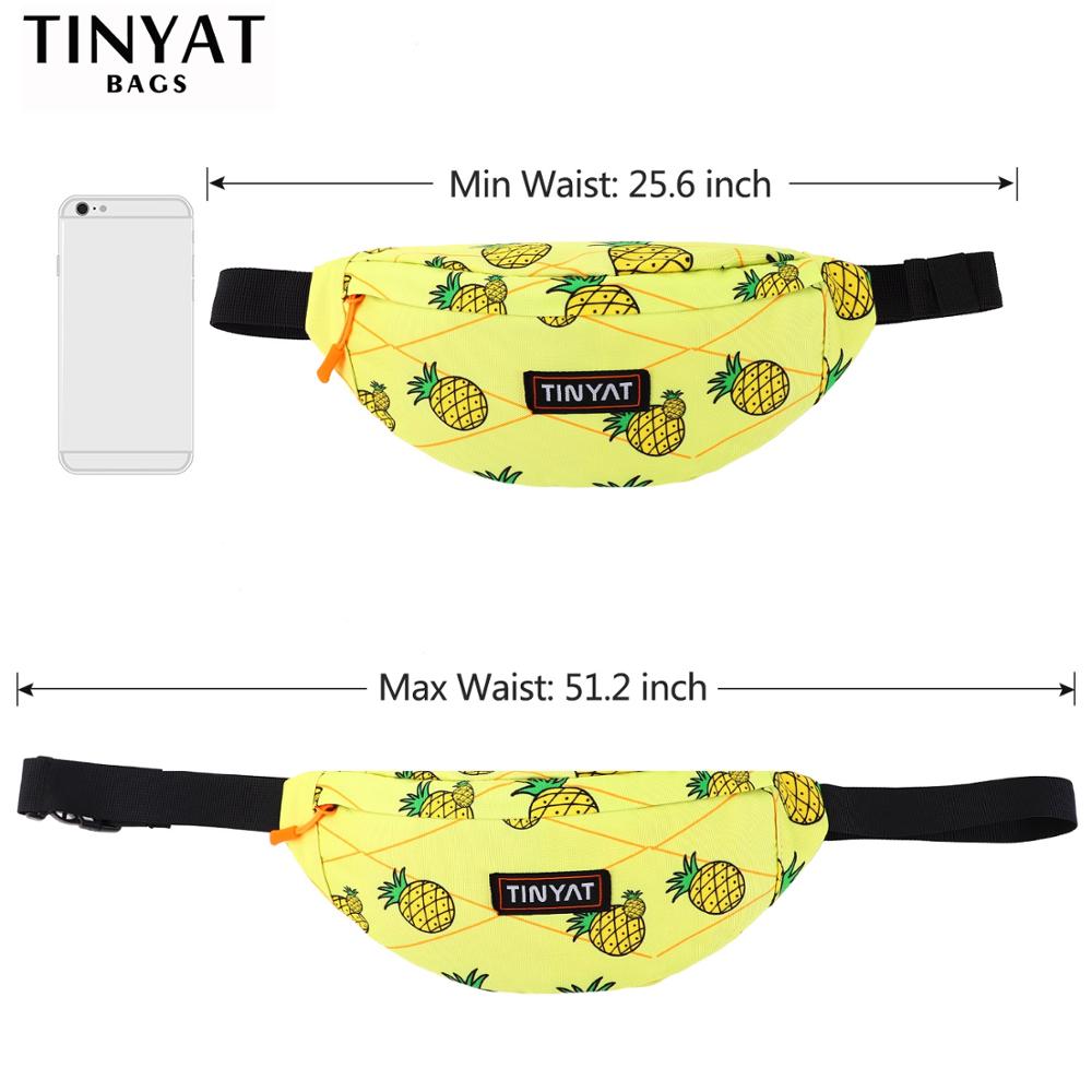 Tinyat Heuptas Pak Mannen Vrouwen Print Ananas Mode Canvas Riem Tas Toevallige Riem Pouch Vrouwelijke Reizen Banaan Tassen Mannen fanny