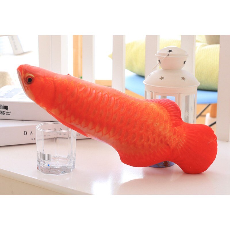 Katteurt kat legetøj fisk 7 stil blødt interaktivt kæledyrslegetøj til katte killing bid tygge ridse kat legetøj kat til leg kæledyrsforsyninger: Rød drage fisk / 30cm