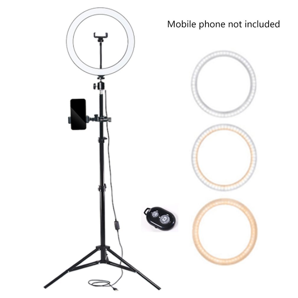 10 pouces plat anneau lumière Selfie beauté photographie téléphone Mobile lumière en direct trois couleur température LED lumière de remplissage: 1