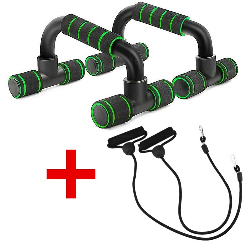 Push Up Stand Portable Fitness Equipment Rack Gym Sport Bodybuilding Exercise At Home Calisthenics Horizontal Bar Push-ups Board: Green pull ropes