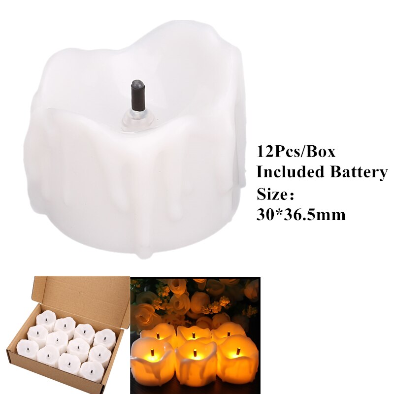 Pillar LED Flameless Candle Black Candle Wick Warm White / Warm Yellow & Flickering For Decoration Wedding