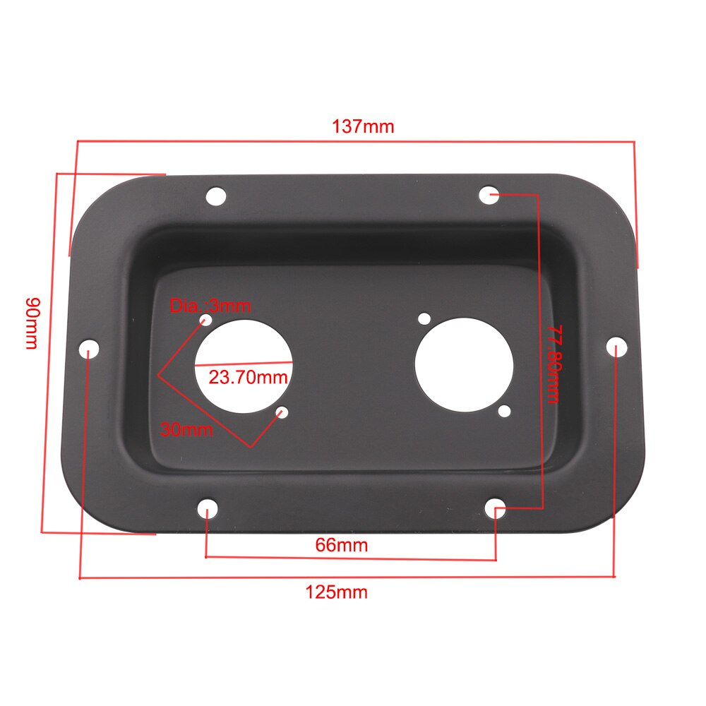 Black Steel Recessed Speakon Jack Plate XLR Connector For Dish Board Stage Loudspeaker DIY 137x90mm 1PC: 23.7mm
