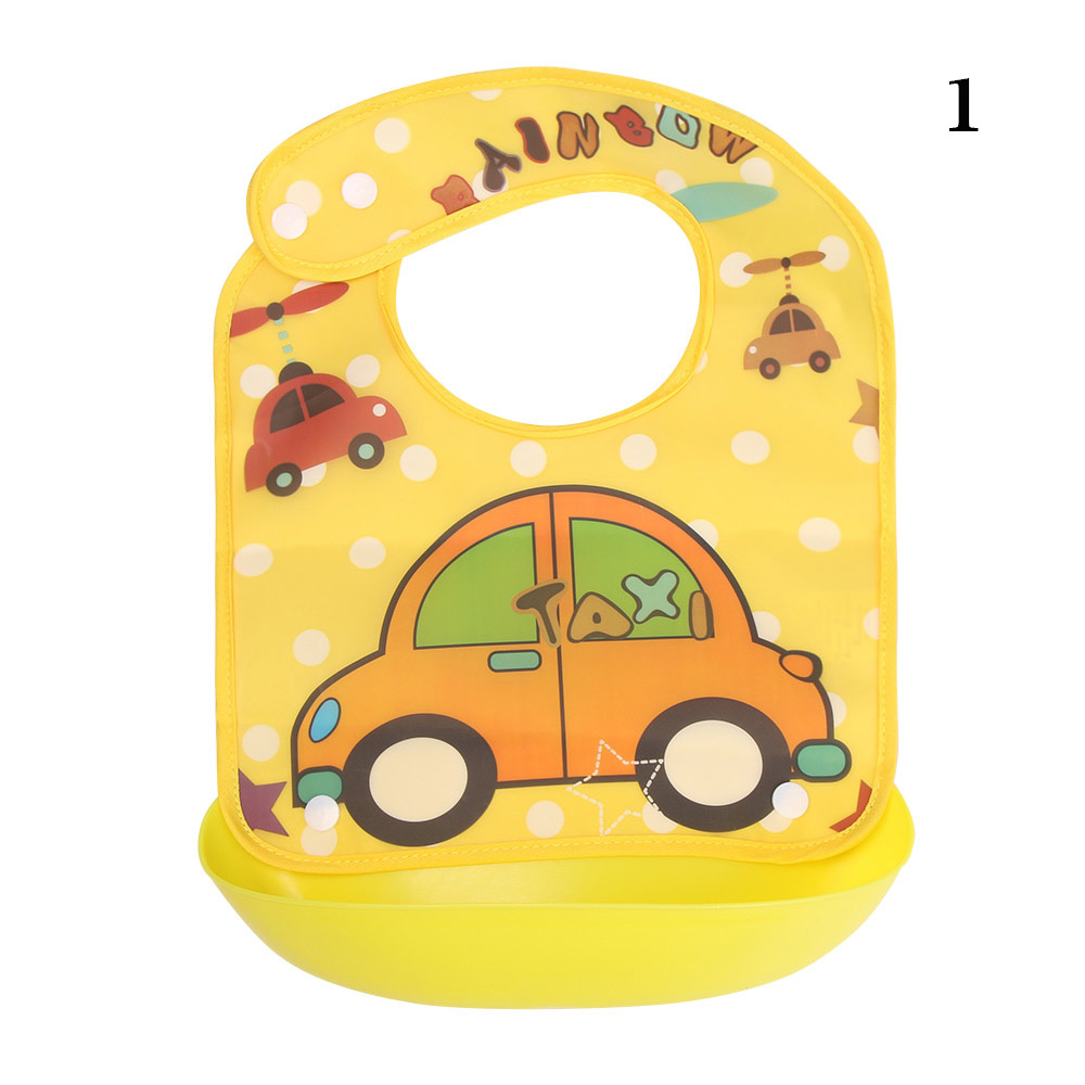Cute Cartoons Bibs for Baby Children Waterproof EVA Removable Washable Bib Feeding Apron Saliva Bib Towel Accessories: 01