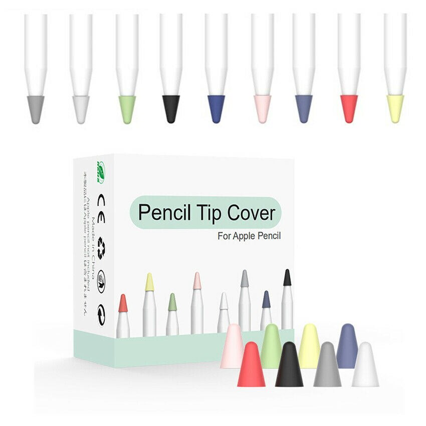 Punta de reemplazo de silicona silenciosa, 8 piezas, cubierta de piel para Apple Pencil de primera generación, Stylus Pen Tip Cover