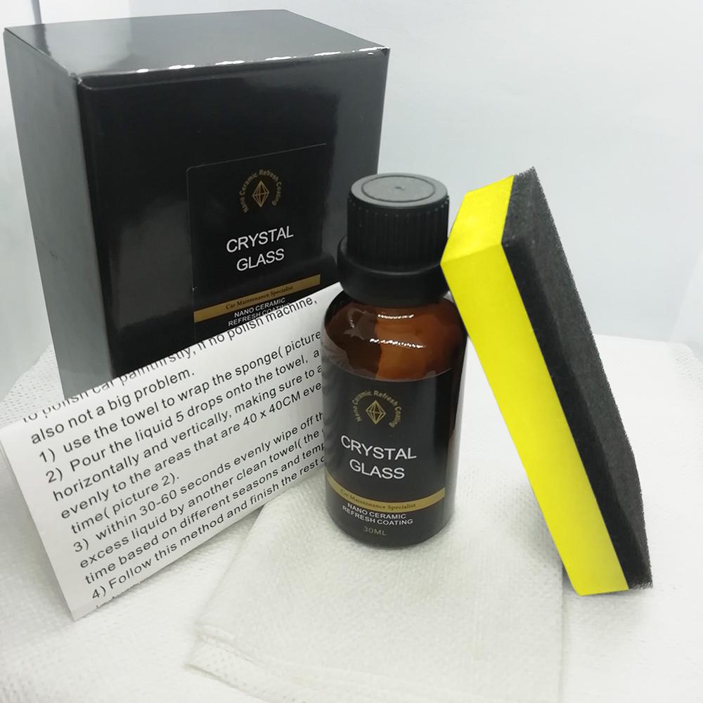 30ml autoglas nano-coating hydrofobe kristalcoating vloeibaar glas auto raamcoating anti-regen & water keramische glascoating