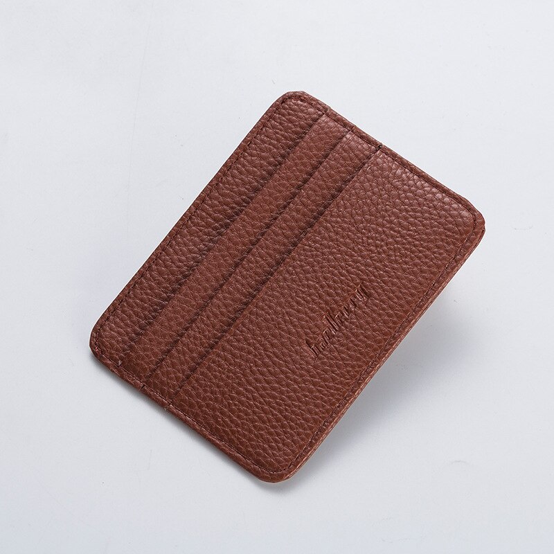 Women Slim Minimalist Wallet PU Leather Credit Card Holder Short Purse JAN88: light coffee