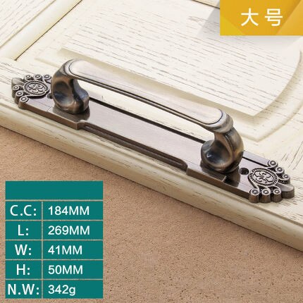 Antique Bronze Bronze Wall Mounted Handle European Invisible Wooden Door Handle Wardrobe Drawer Cabinet Door Handle: DHQG-184