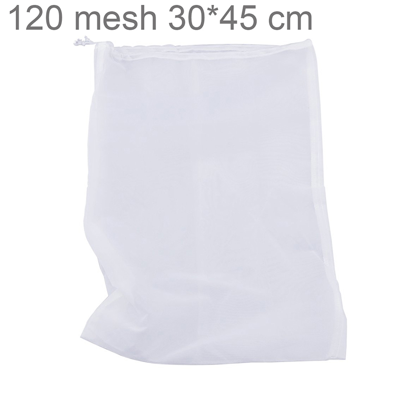 1pc Fine Mesh Nylon Food Strainer Bag Filter Bag For Nut Milk Juice Beer Brew Bag Home Brew Filter Bag With String Malt Mash Bag: C