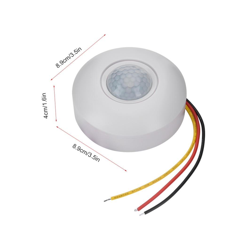12V Infrared PIR Motion Sensor Switch with Time Delay 360 Degree Cone Angle Detecting Induction Sensor For LED Ceiling Light