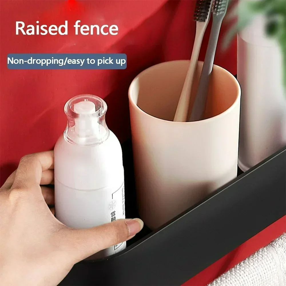 Estante de almacenamiento para inodoro de aluminio, espacio no perforado, estante de almacenamiento para baño montado en la pared, estantes de pared para cosméticos, accesorios de baño