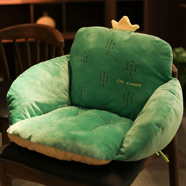 Coussin confortable en peluche de carotte pour étudiant | Coussin Husky épais et pour siège, coussin antidérapant pour bureau, coussin pour chaise d'ordinateur: green