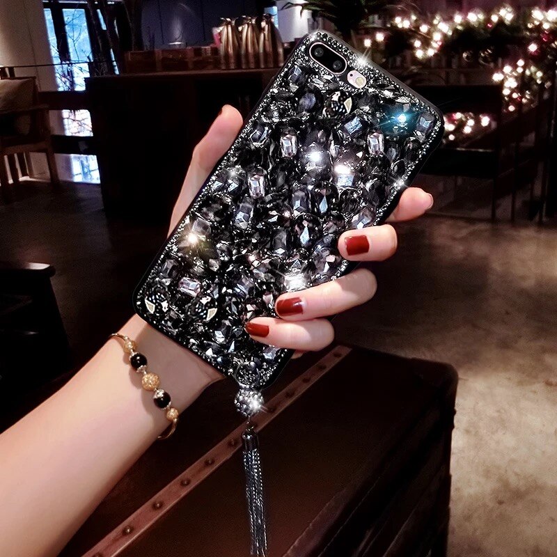 Cassa del diamante per huawei p40 lite caso di bling di cristallo della copertura del telefono per huawei p 40 lite p40 luce di scintillio di strass coque funda: 5