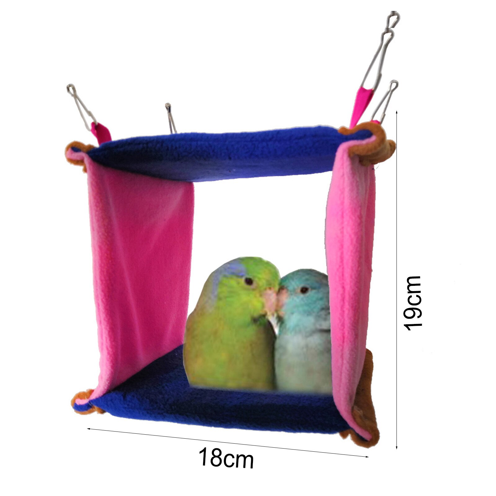 Square Bird Parrot Nest Soft Plush Bird Parrot Hammock Warm Hanging Bed For Pet Cave Cage Hut Tent Toy House for Small Animals: 5