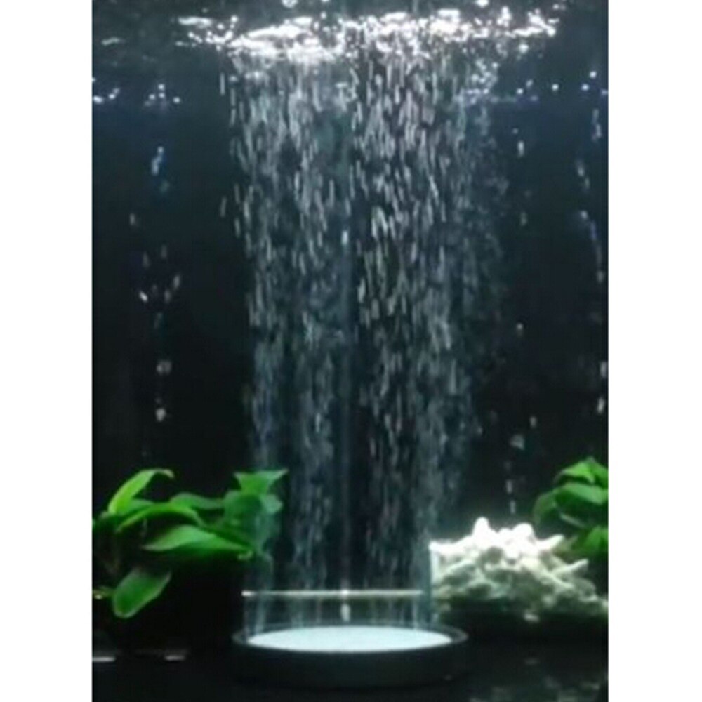 10.7cm/4.2in Aquarium Fish Tank Pond Air Stone Disk Diffuser Bubble Plate Black Trim Black