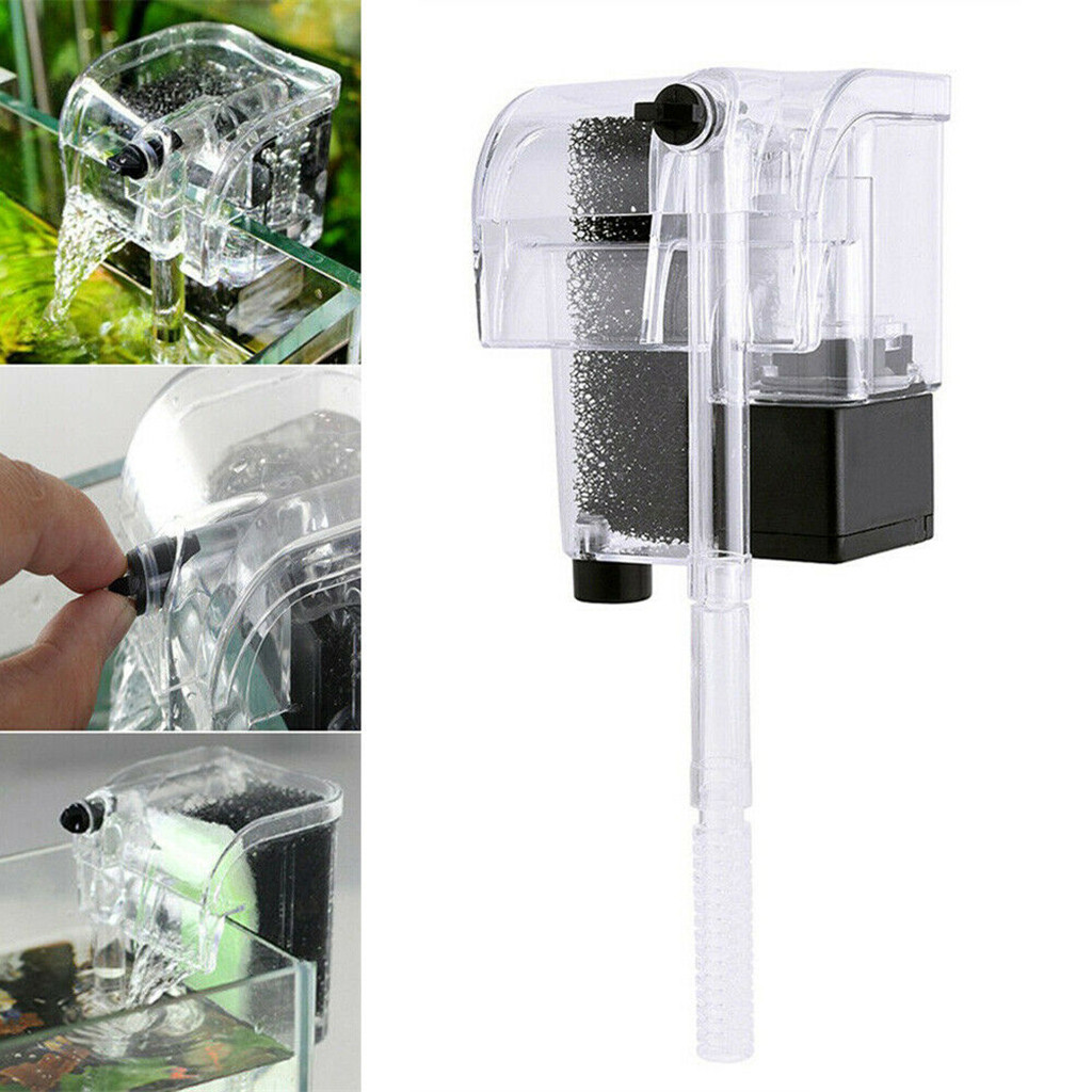 Mini Aquarium Aquarium Waterval Hangen Op Externe Zuurstof Pomp Water Filter High-Performance Biochemische Katoen Filter 3W