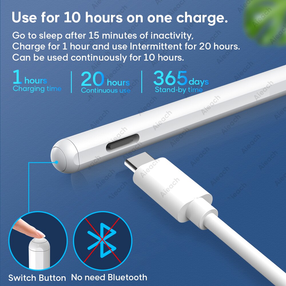 AIEACH Stylus Pen For Apple Pencil 2 iPad Pen With Palm Rejection, For iPad For Applepencil iPad Pro Pencil