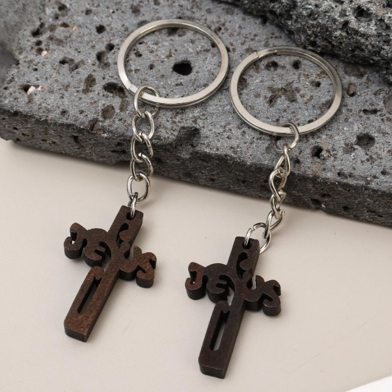 Kerstmis houten kruisje charme mini houten kruis stressverlichting hangend spiritueel religieus Bijbelvers dankjewel cadeaus