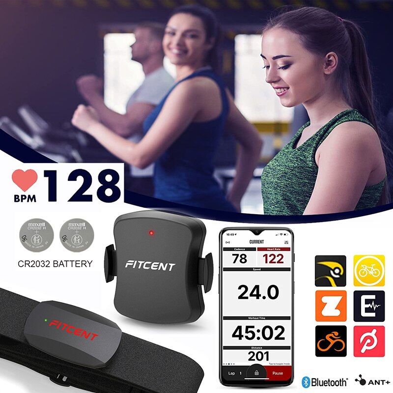Fitcent Dual Mode Hartslagmeter Ant + Blutooth Fiets Cadans Snelheidssensor Cyling Computer Voor Wahoo Garmin Zwift Sport