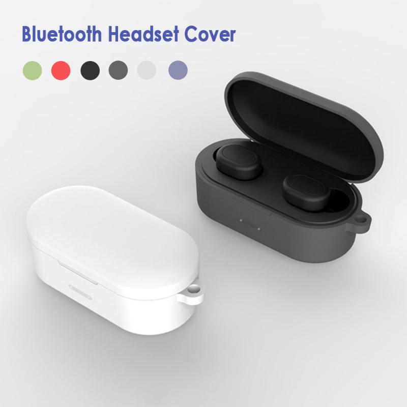 Caso do fone de ouvido de bluetooth apropriado para qcy t1s/qs2 conjunto de fone de ouvido de bluetooth capa protetora de silicone com gancho