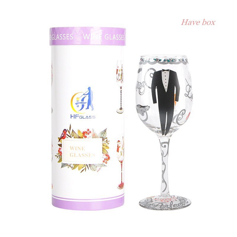 Bryllup champagneglass malt krystall hødu føtter brudekjole forretningsdrakt elskere kopp eske: B