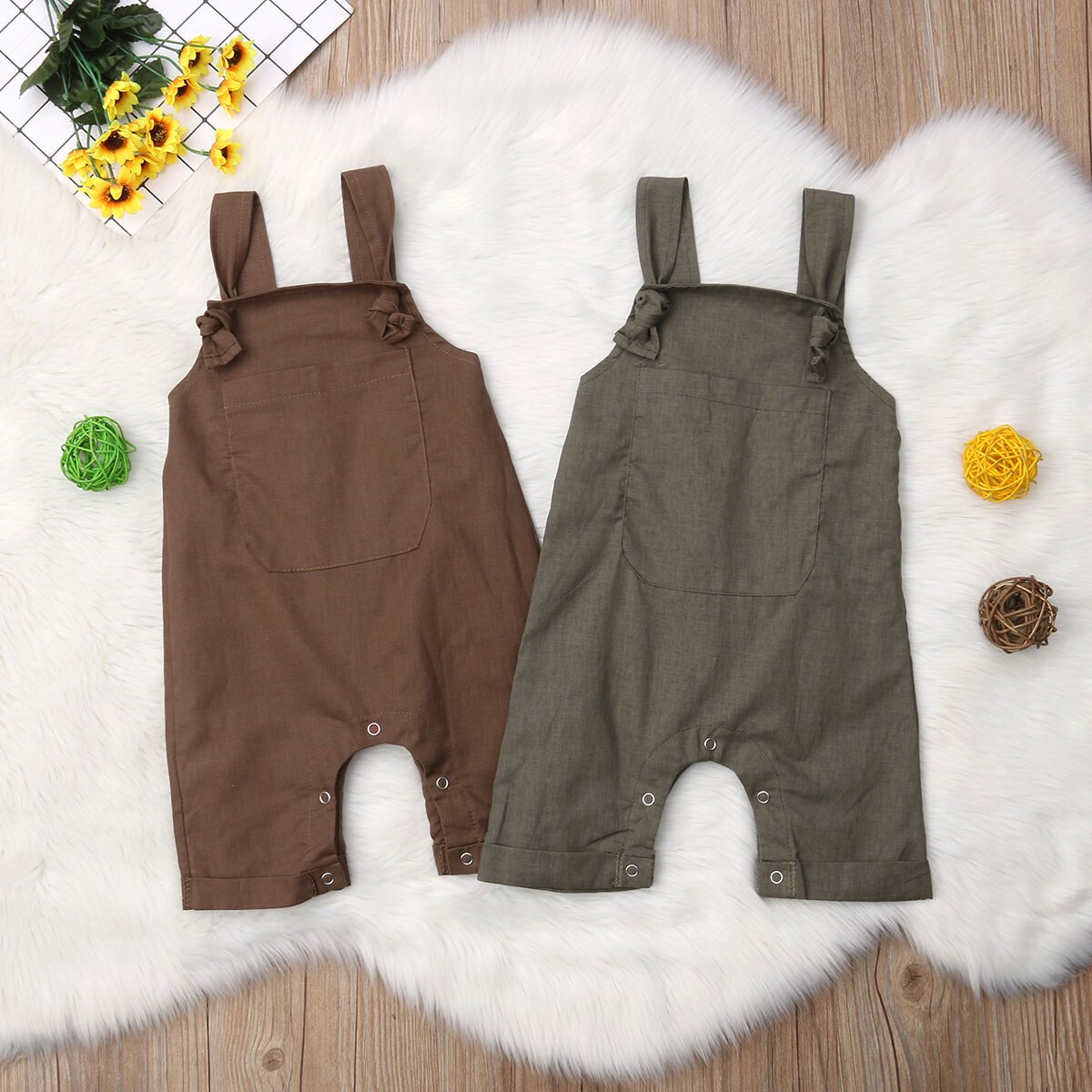 Pudcoco Bbay Jumpsuits 0-18M Newborn Infant Baby Girl Boy Solid Bib Pants Overalls Romper Outfits Clothes