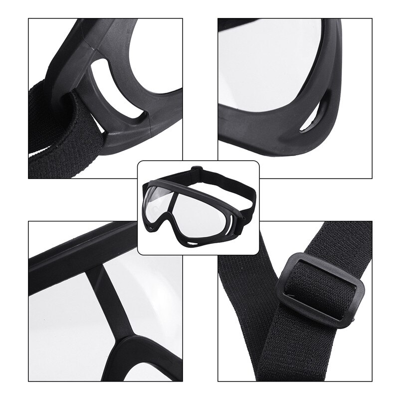 PC Safety Goggles Fully Enclosed Transparent Lens Goggles Eye Protective Glasses Anti-Fog UV Light Onion Goggles Tear Free