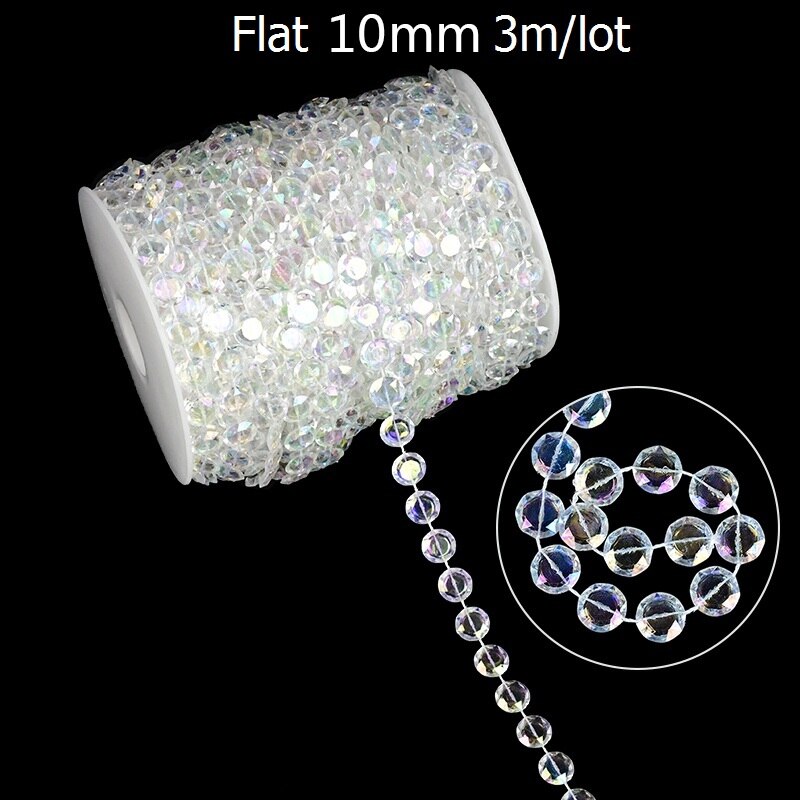 3M 4-10mm Garment Beads Chain Artificial Pearl String Line Handmade Accessories for DIY Wedding Decoration Imitation Pearl Beads: B07-10mm-ABS-flat
