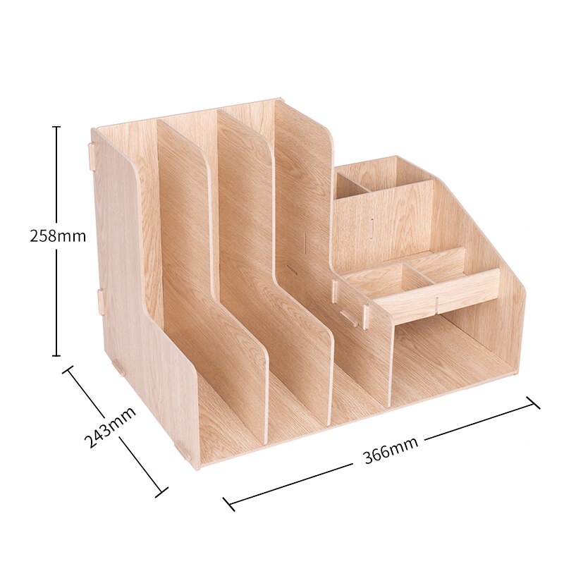 DIY Desktop Wooden Document Tray Storage Box Multifunction Pen Pencil File Holder Office Desk Organizer School Supplies 79250: 79250