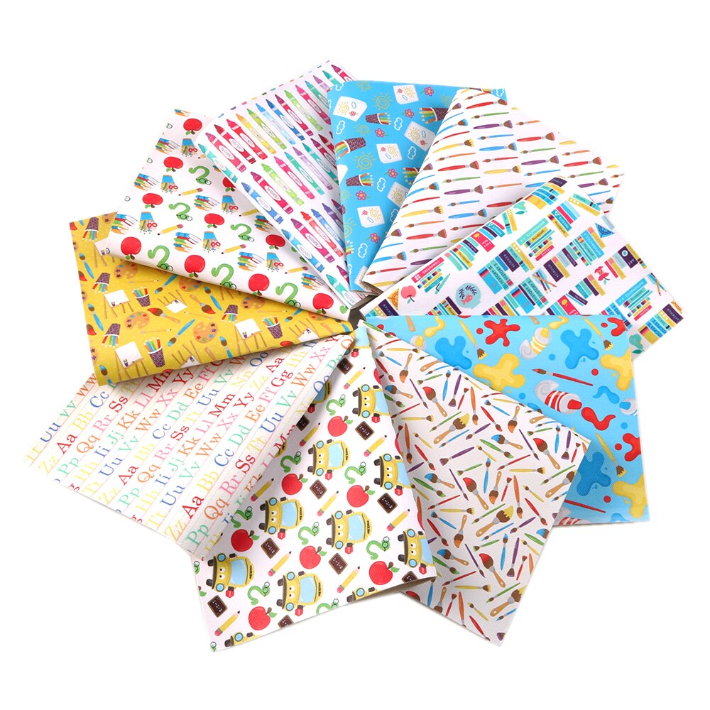 Assorted Printed Faux Leather Fabric For Sewing Artificial Synthetic PVC For DIY Bag Shoes Material Earrings Bows ,1Yc13592: 1082080001