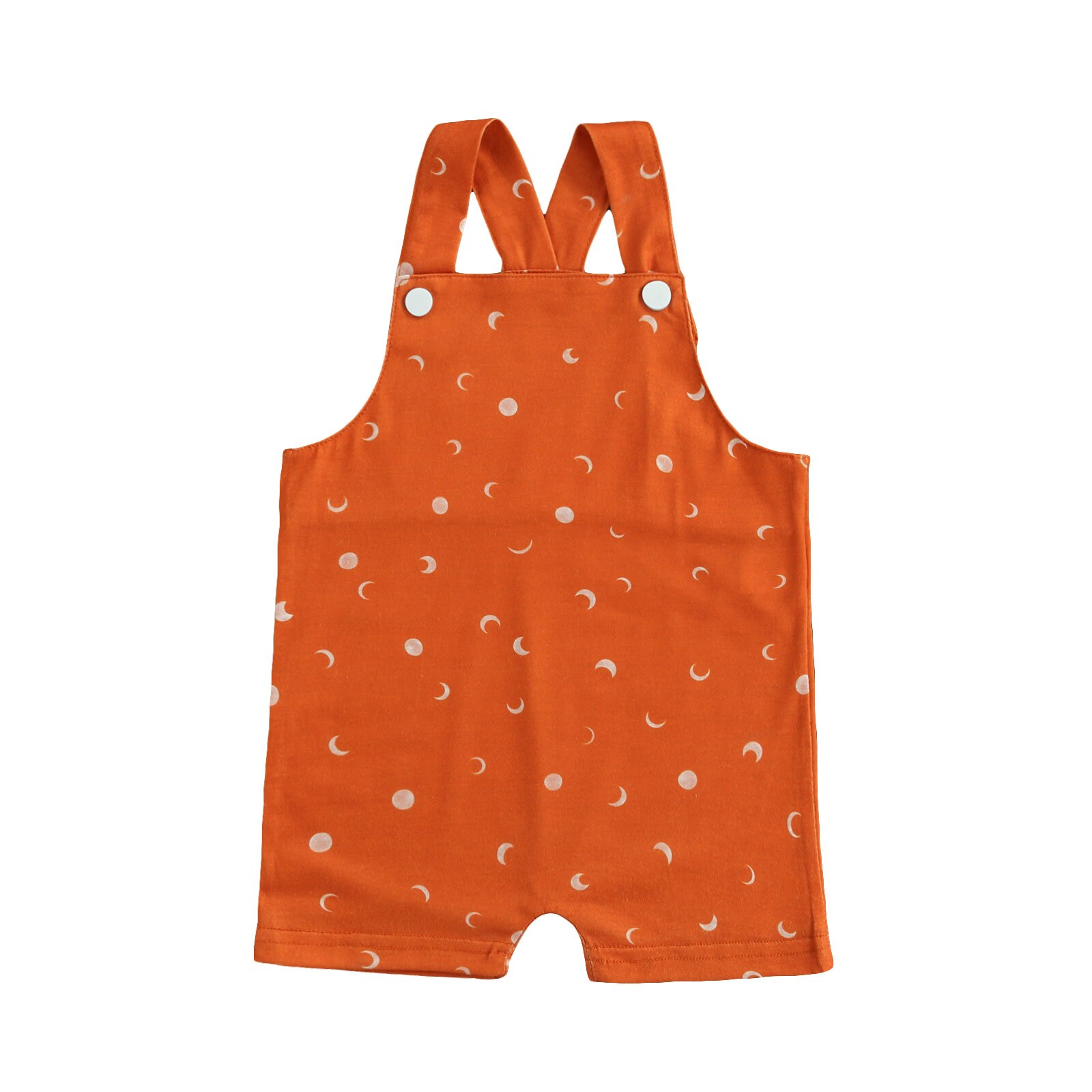 Barboteuse d&#39;été pour fille et garçon de 0 à 3 ans, imprimé soleil lune/arbre, sans manches, bretelles, combinaison 2 couleurs: B / 18M