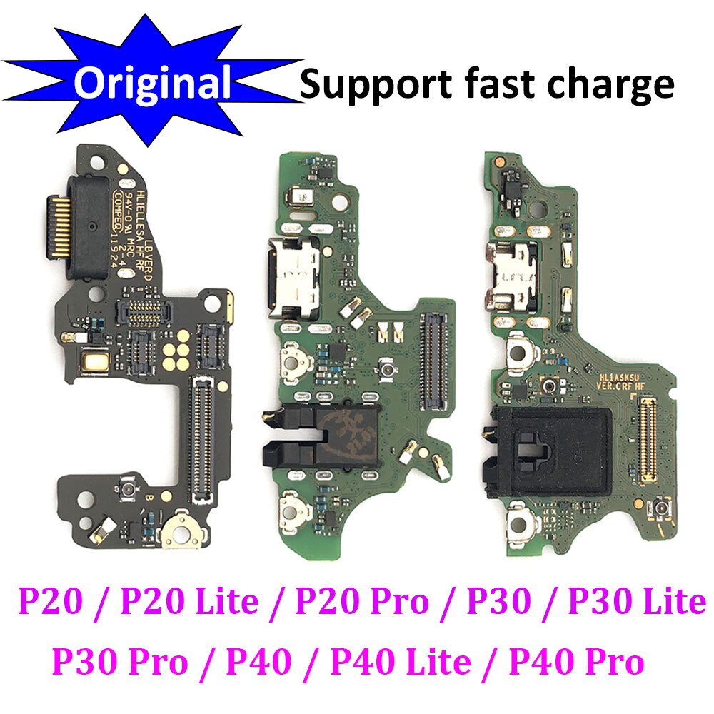 100% Origineel Voor Huawei P9 P10 P20 P30 Pro Lite Plus P20Pro P40 Lite E Usb Opladen Socket Port Dock lader Connector Board