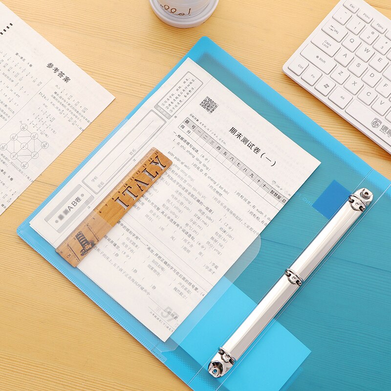 Carpeta de archivos con 3 anillas de colores, organizador de papel A4, 2 anillas transparentes, fundas organizadoras de documentos, carpeta de PVC A4