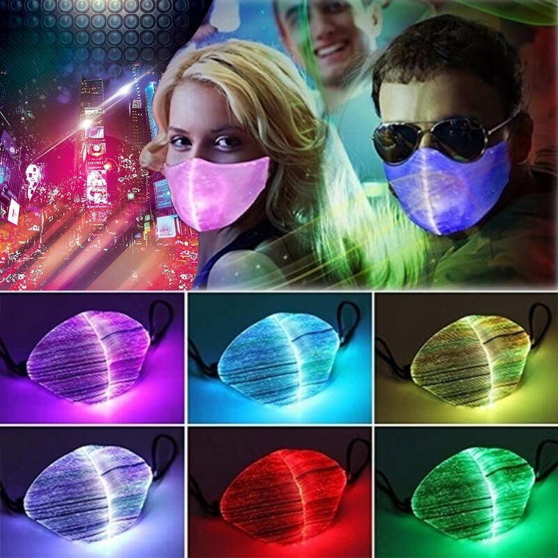 7 couleurs barre lumière LED tissu Cool bandana personnalité rechargeable Halloween fête KTV cosplay