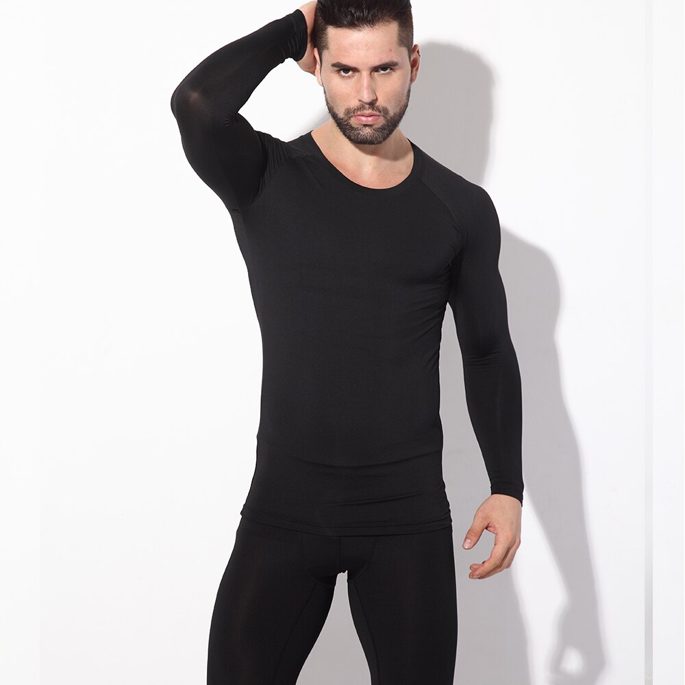 Mænds lange johns tynde undertøjssæt varme stramme stramme bundlag kompression sved hurtigtørrende toppe bunde passer tøj