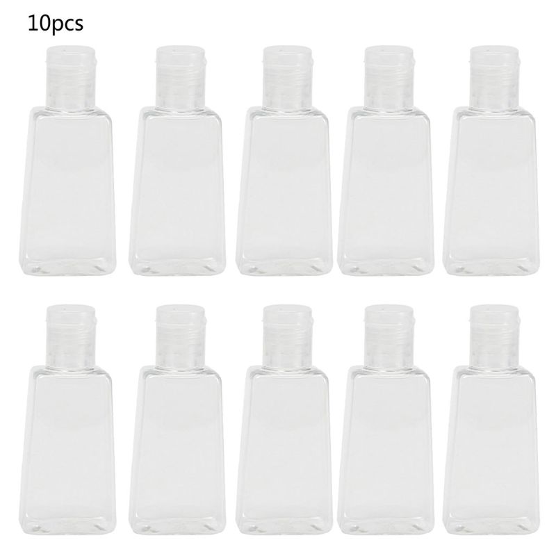 10Pcs 30Ml/1Oz Herbruikbare Plastic Lege Travel Size Fles Flip Cap Liquid Hand Lotion Shampoo Hand sanitizer Dispenser