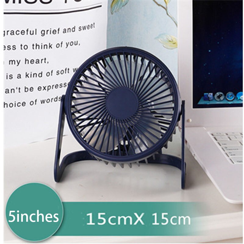 2022 USB Fan 5 Inch 6 Inch 8 Inch Small Fan Office Desktop Electric Fan: Blue1 5inch