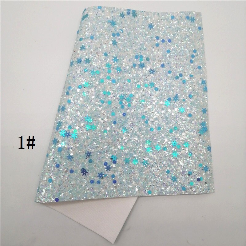 Sininen lumihiutale paksu glitter vinyyli kangas arkki huopa tausta synteettinen nahka tekovinyyli tee itse  a4 koko  t569b
