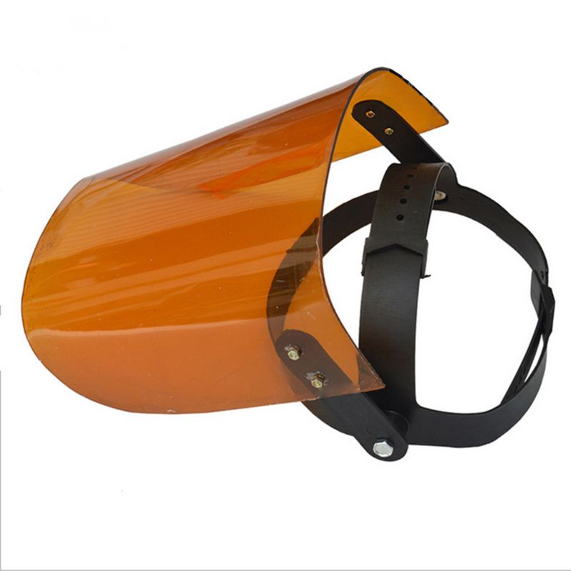 Clear/Brown Welding Face Shield Head-Mounted Electrician Protective Splash Proof Dust Mask for Welding Machine / Cutter