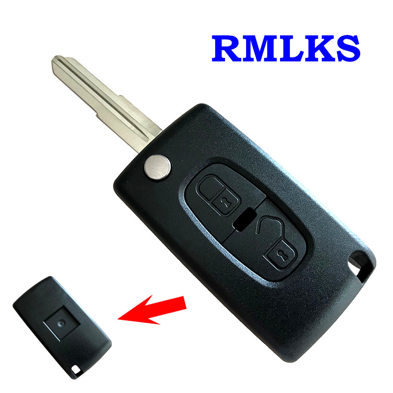 Til peugeot 4007 et 4008 til citroen c-crosser  c4 aircross 2 knap fob fjernbetjening nøgle flip flip nøgle shell fob mit -11r blade
