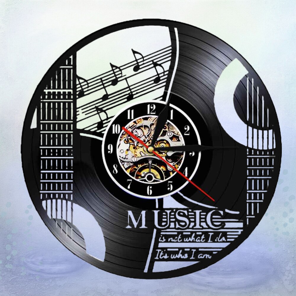 Vinyl Record Wandklok Muzieknoot Instrument Wandklok Opknoping Klok (Zonder Lamp Zending Zonder Batterij)
