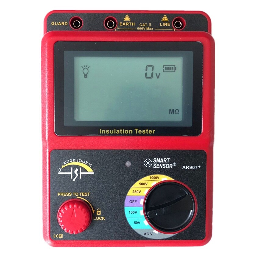 AR907+ 50V-1000v Digital Insulation Resistance Tester Meter Voltage meter Megger Testing Meter Multimeter