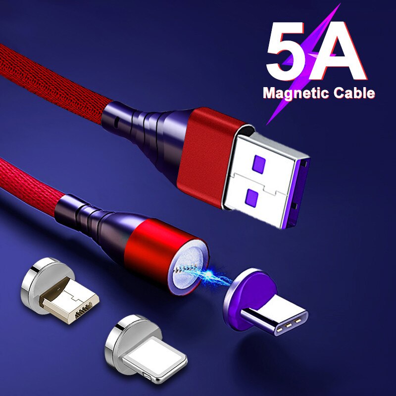 Magnetische Charger Cable Micro Usb Type C Kabel Voor Iphone Huawei Snel Opladen 3 In 1 Wire Cord Usb C telefoon Kabel Ondersteuning Data