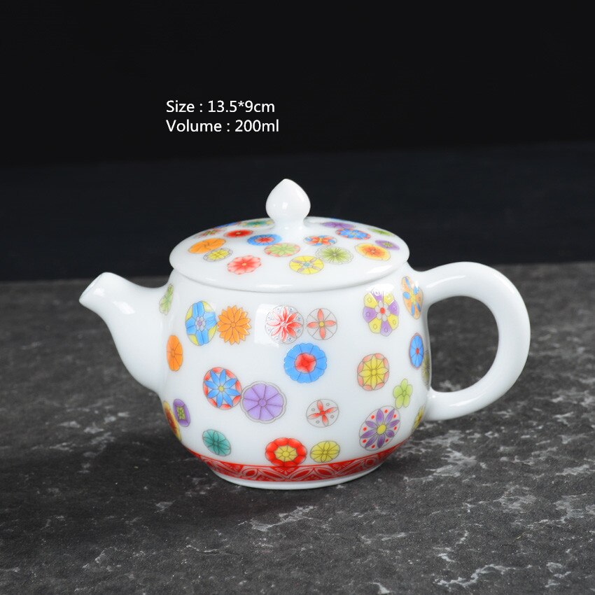 Jingdezhen Teapot Home Drinkware Tieguanyin Green Tea Kettles Brief Ceramic Gaiwan Porcelain 200cc Office Tea Ceremony Teaware: D