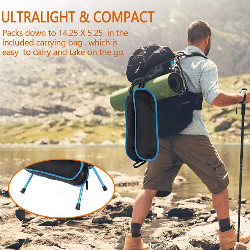 Chaise pliante de Camping Portable Ultra légère, sac de rangement pliable pour Camping en plein air randonnée