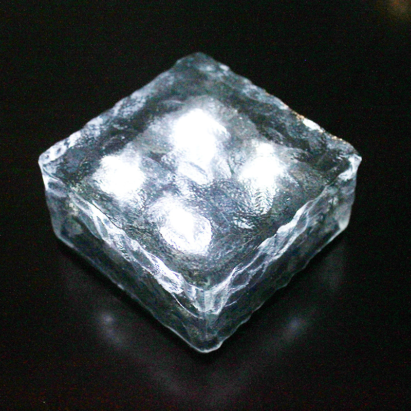 Solar led lys 4 led lampe vanntett slipt klart glass is stein murstein for utendørs hage dekk vei sti hage dekorasjon