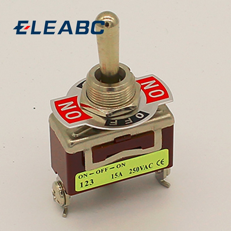 Silver Contacts 3 screw momentary toggle switch,(ON) OFF (ON) spring return