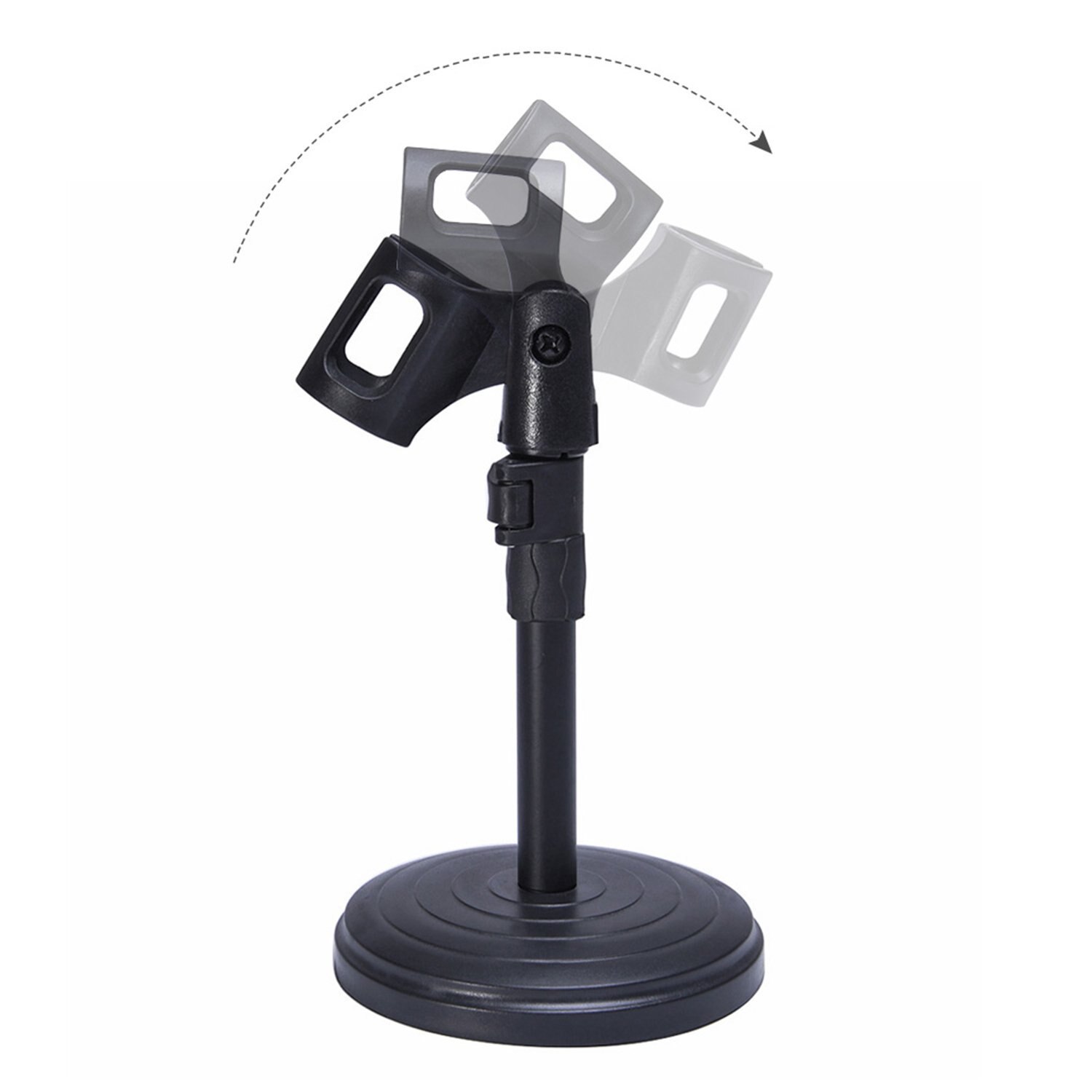 HBUDS Adjustable Foldable Desk Microphone Stand with Mic Clip for Meetings, Lectures and Podcasts