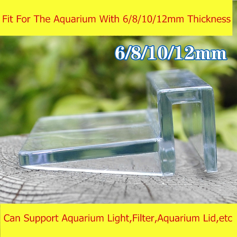 4 stk pr. lot akrylbeslag til 6/8/10/12mm akvariefisk akvarium klip hylde lampe stativ holder holder fast dækselfilter  at011